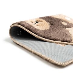 Thảm Lau Chân Cotton Len Mèo Nâu Xanh