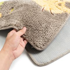 Thảm Lau Chân Cotton Len Mèo Nâu Xanh