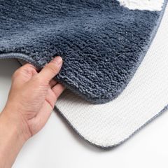 Thảm Lau Chân Màu Tối Giản Họa Tiết Mèo Thỏ