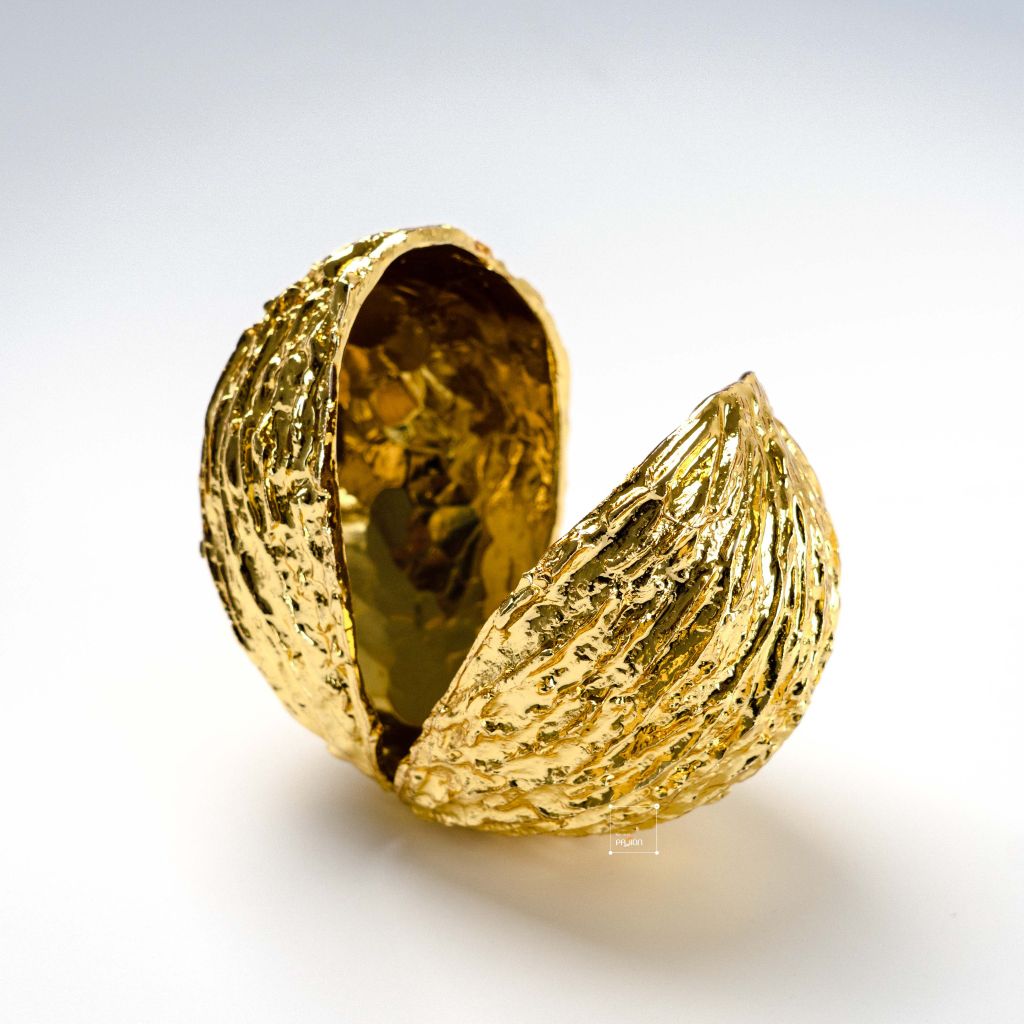 Tượng Decor Hình Vỏ Đậu Metal Để Bàn Sang Trọng