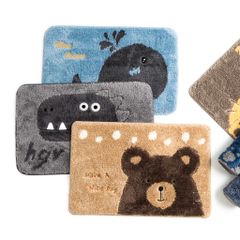 Thảm Lau Chân Cotton Len Mèo Nâu Xanh