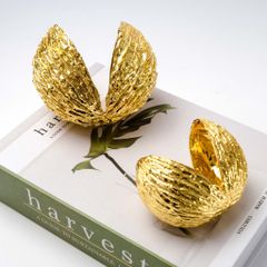 Tượng Decor Hình Vỏ Đậu Metal Để Bàn Sang Trọng