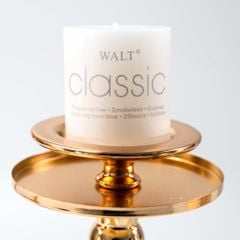 Bộ 3 Chân Nến Kèm Nến Trụ Lớn Màu Vàng Decor Bàn Ăn