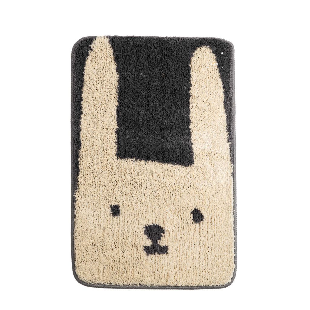 Thảm Lau Chân Màu Tối Giản Họa Tiết Mèo Thỏ