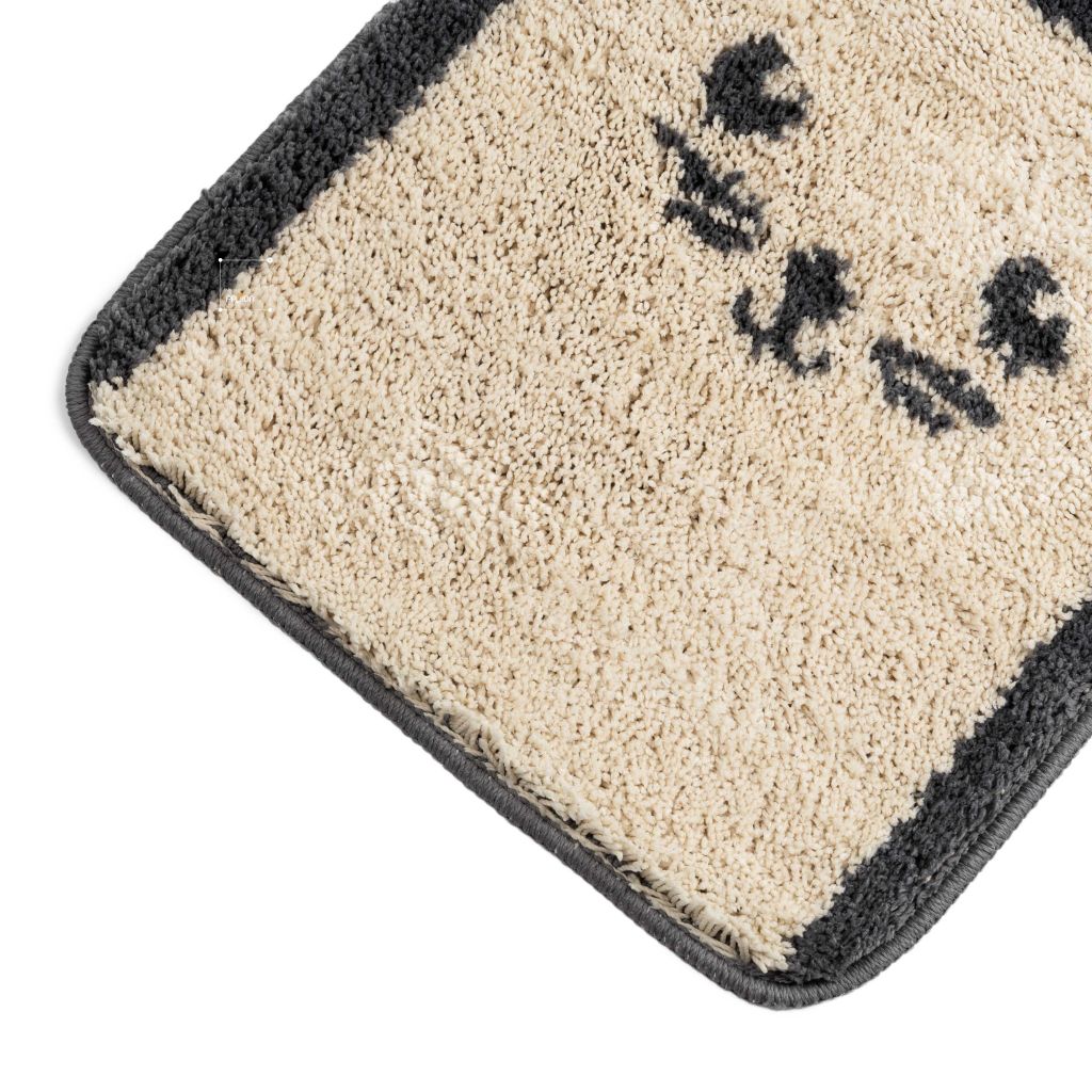 Thảm Lau Chân Màu Tối Giản Họa Tiết Mèo Thỏ