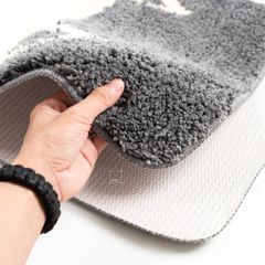 Thảm Lau Chân Màu Tối Giản Họa Tiết Mèo Thỏ
