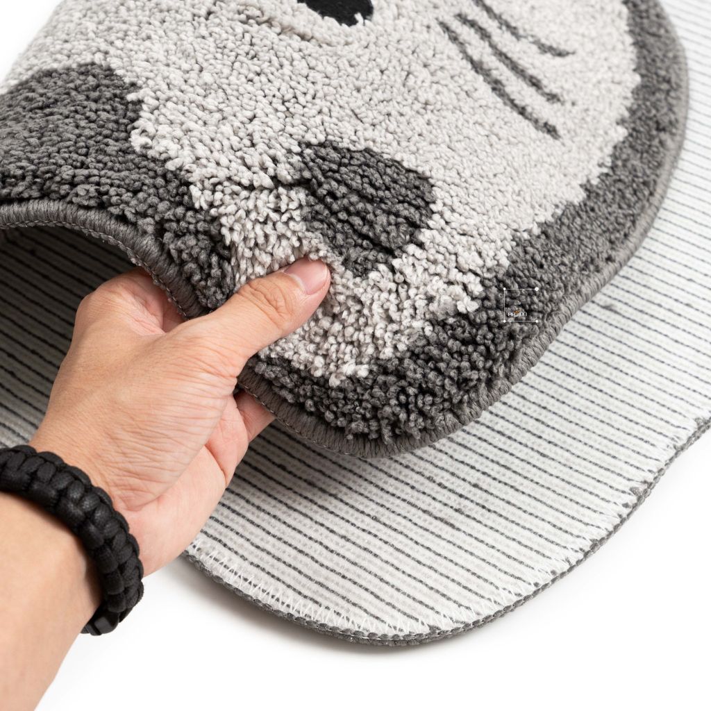 Thảm Cotton Len Sợi Thấm Hút Chó Lười Papa Đeo Nơ