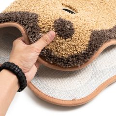Thảm Cotton Len Sợi Thấm Hút Chó Lười Papa Đeo Nơ