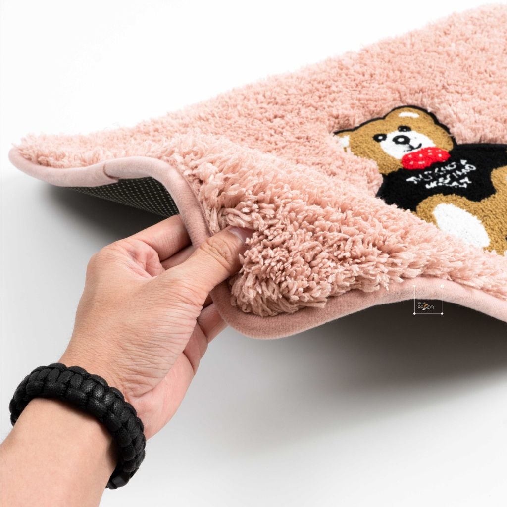 Thảm Lau Chân Siêu Thấm Thêu Hình Chú Gấu