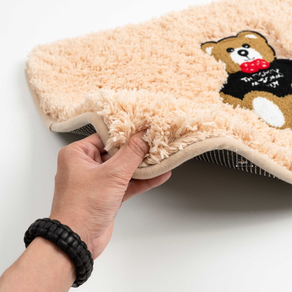 Thảm Lau Chân Siêu Thấm Thêu Hình Chú Gấu