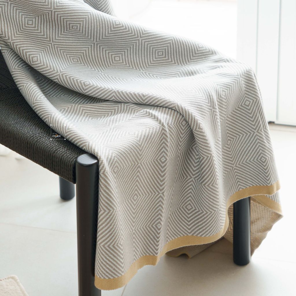 Chăn Thun Len Dệt Kim Decor Tông Xám