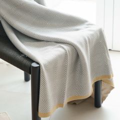 Chăn Thun Len Dệt Kim Decor Tông Xám