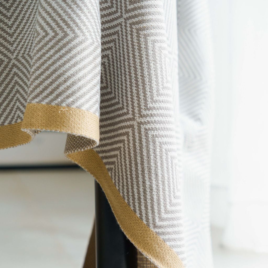 Chăn Thun Len Dệt Kim Decor Tông Xám