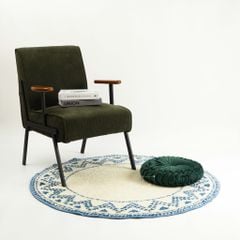 Thảm Tròn Lông Ngắn Trải Sàn Họa Tiết Hoa Văn Trống Đồng