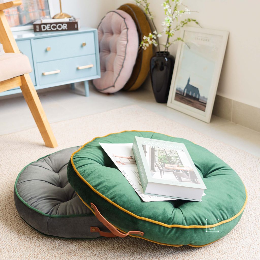 Đệm Ngồi Tròn Nhung Hà Lan Đệm Tatami Nhật Bản 58x58cm