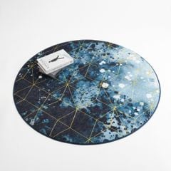 Thảm Tròn Trải Sàn Chinell Chống Trượt Blue Diamond