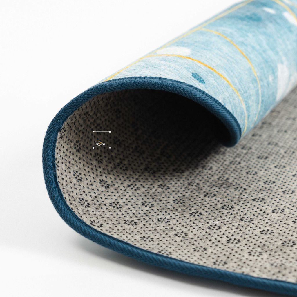 Thảm Tròn Trải Sàn Chinell Chống Trượt Blue Diamond