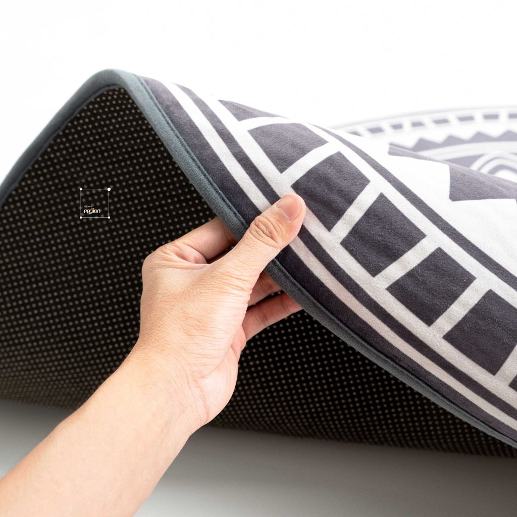 Thảm Tròn Da Lộn Trang Trí Ghế Phòng Ngủ Phòng Đọc Sách