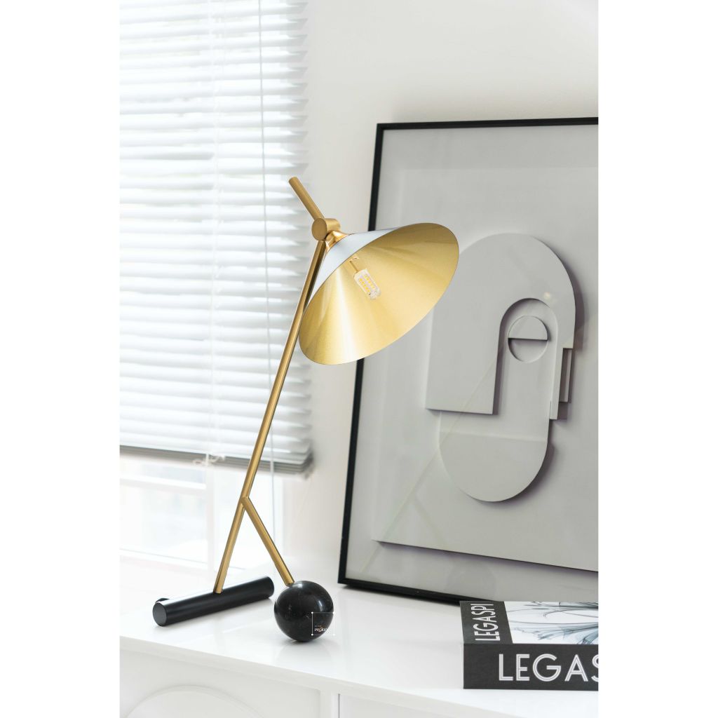 Đèn Bàn Decor Phòng Ngủ Chân Phối Đá Cẩm Thạch