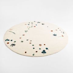 Thảm Tròn Lông Sợi Ngắn Alice Họa Tiết Lá Hoa Rơi