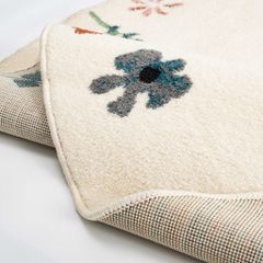 Thảm Tròn Lông Sợi Ngắn Alice Họa Tiết Lá Hoa Rơi