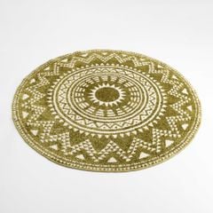 Thảm Tròn Lông Ngắn Trải Sàn Họa Tiết Hoa Văn Trống Đồng