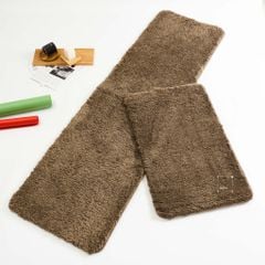 Set 2 Thảm Bếp Sợi Len Siêu Thấm Trơn Màu Giặt Máy