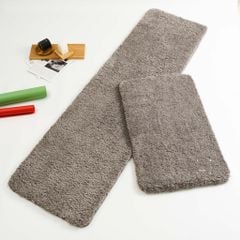 Set 2 Thảm Bếp Sợi Len Siêu Thấm Trơn Màu Giặt Máy