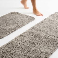 Set 2 Thảm Bếp Sợi Len Siêu Thấm Trơn Màu Giặt Máy