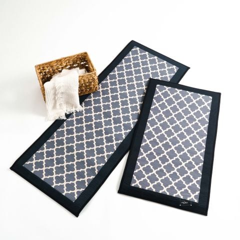Thảm Bếp Canvas Chần Bông Chống Trượt Chống Sốc Hoa Văn Cao Cấp