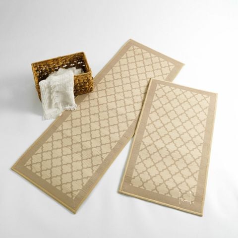 Thảm Bếp Canvas Chần Bông Chống Trượt Chống Sốc Hoa Văn Cao Cấp