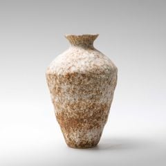 Bình Hoa Gốm Sứ Thủ Công Phong Cách Jingdezhen Wabi Sabi Trắng Xám