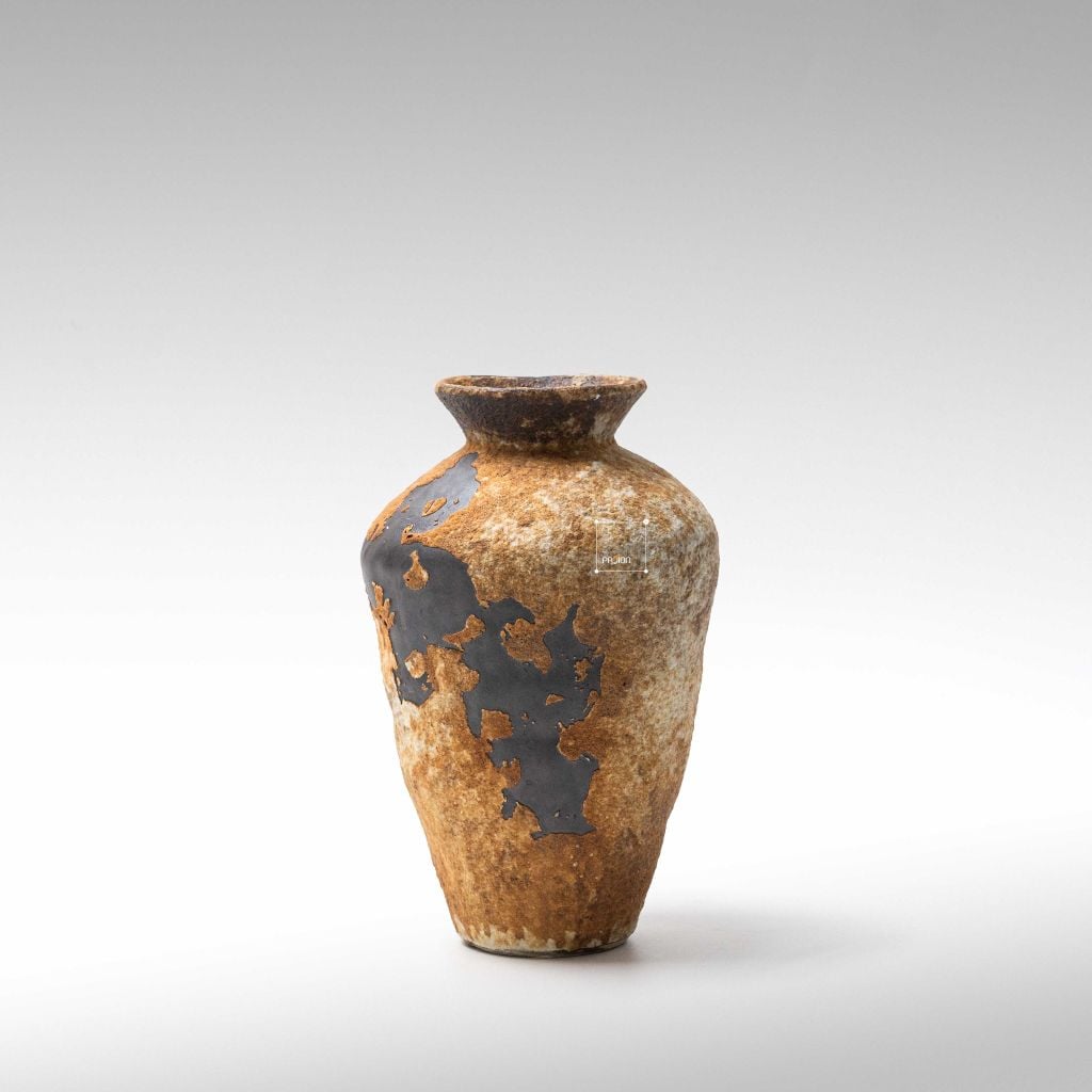 Bình Hoa Gốm Sứ Cổ Phong Cách Wabi Sabi Nâu Cổ