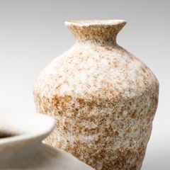 Bình Hoa Gốm Sứ Thủ Công Phong Cách Jingdezhen Wabi Sabi Trắng Xám