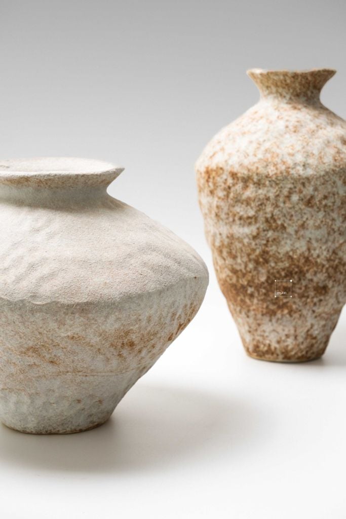 Bình Hoa Gốm Sứ Thủ Công Phong Cách Jingdezhen Wabi Sabi Trắng Xám