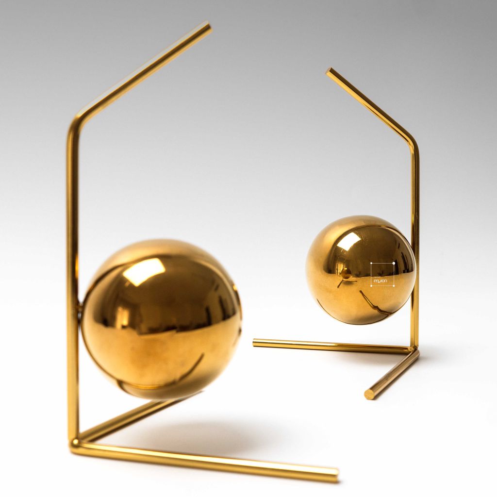 Chặn Sách Hình Khối Tròn Đối Xứng Kim Loại Vàng