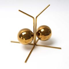 Chặn Sách Hình Khối Tròn Đối Xứng Kim Loại Vàng