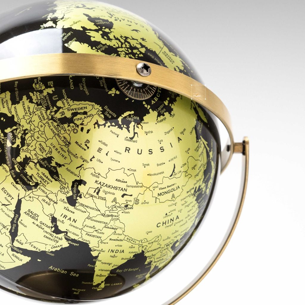 Tượng Decor Quả Địa Cầu Kim Loại Sang Trọng