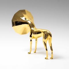 Tượng Trang Trí Hình Chó Trumpet Vàng Sang Trọng