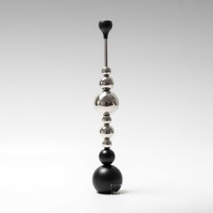 Chân Nến Hình Bóng Tròn Đen Bạc Decor Bàn Tiệc Sang Trọng