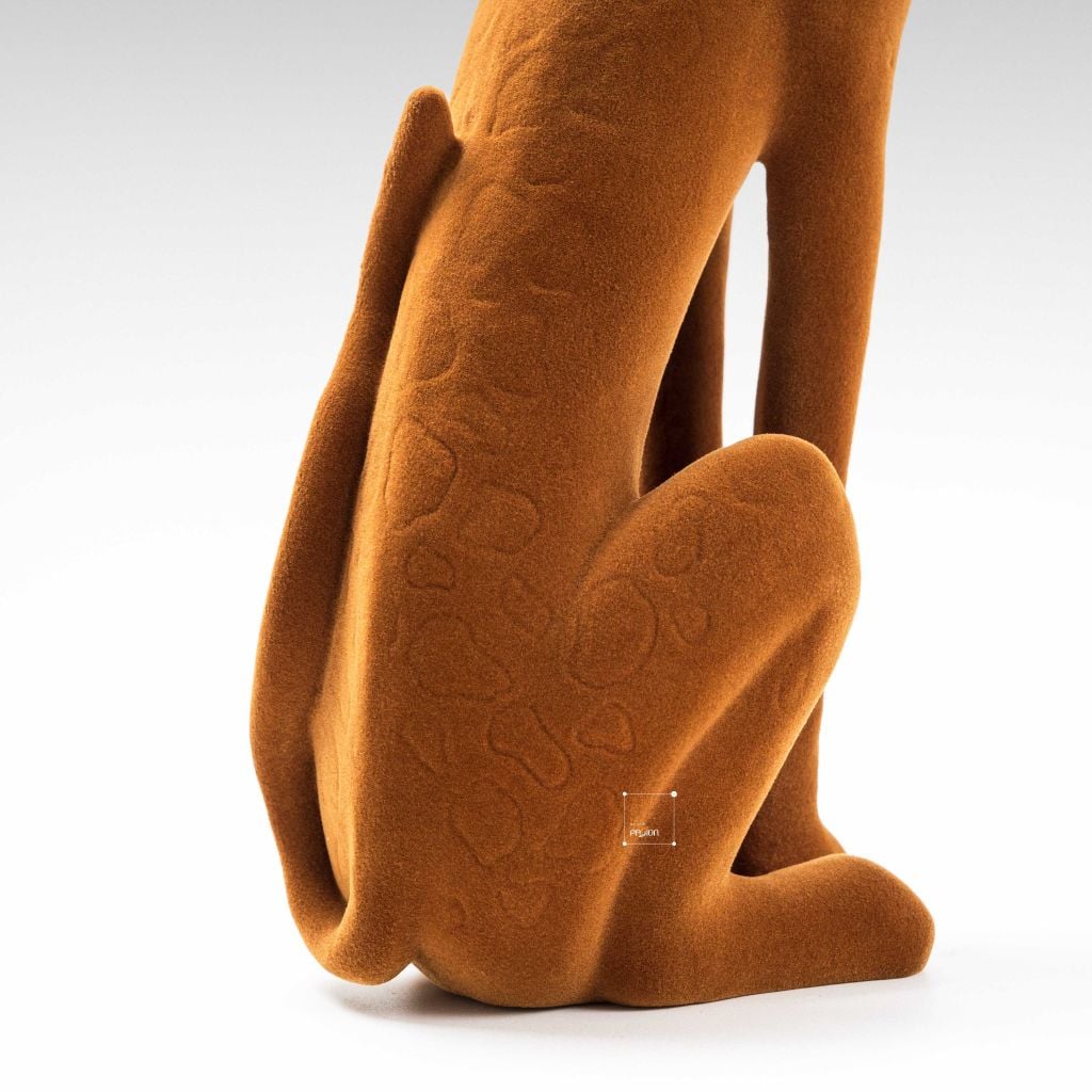 Tượng Báo Nâu Hình Đốm Nhung Ngồi Sang Trọng