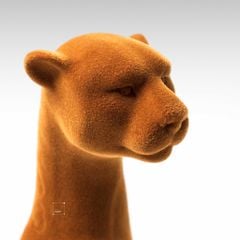 Tượng Báo Nâu Hình Đốm Nhung Ngồi Sang Trọng