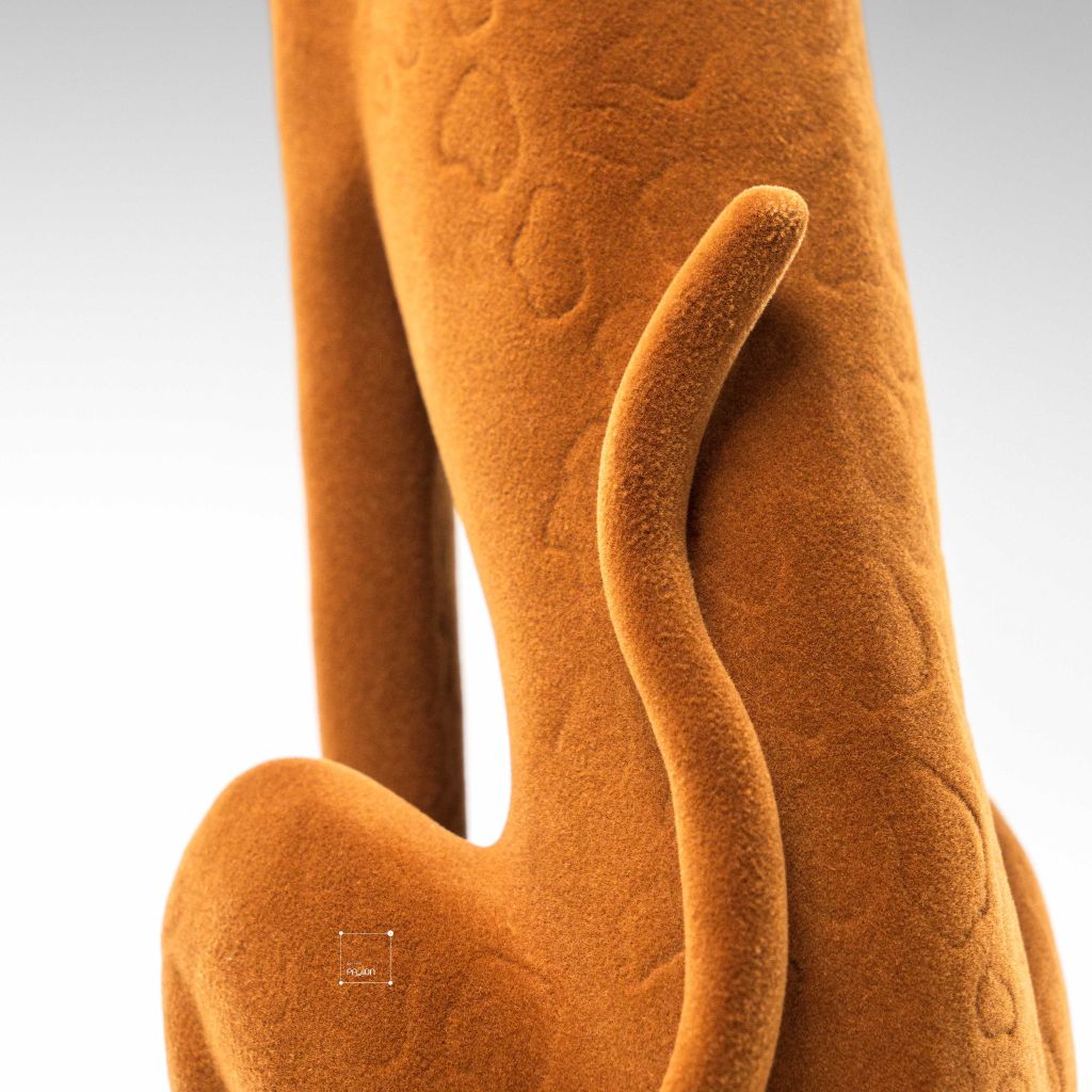 Tượng Báo Nâu Hình Đốm Nhung Ngồi Sang Trọng