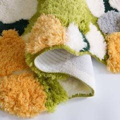 Thảm Trải Sàn 3D Dệt Nổi Họa Tiết Hoa Lá Trải Chân Giường