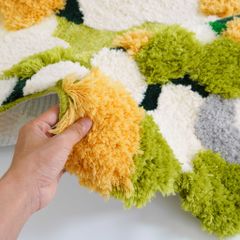 Thảm Trải Sàn 3D Dệt Nổi Họa Tiết Hoa Lá Trải Chân Giường