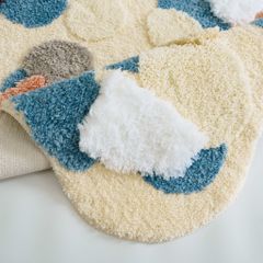 Thảm Trải Sàn 3D Dệt Nổi Họa Tiết Hoa Lá Trải Chân Giường