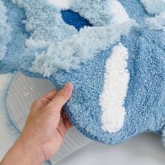 Thảm Trải Sàn 3D Dệt Nổi Họa Tiết Hoa Lá Trải Chân Giường