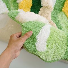 Thảm Trải Sàn 3D Dệt Nổi Họa Tiết Hoa Lá Trải Chân Giường