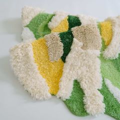 Thảm Trải Sàn 3D Dệt Nổi Họa Tiết Hoa Lá Trải Chân Giường