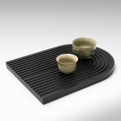 Thớt Gỗ Kẻ Sọc Gợn Sóng Đạo Cụ Chụp Ảnh Decor Bếp Sang Trọng